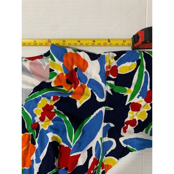Lauren Ralph Lauren Women Faux Wrap Dress Size M Floral Print Mid Length Rainbow - Picture 11 of 11